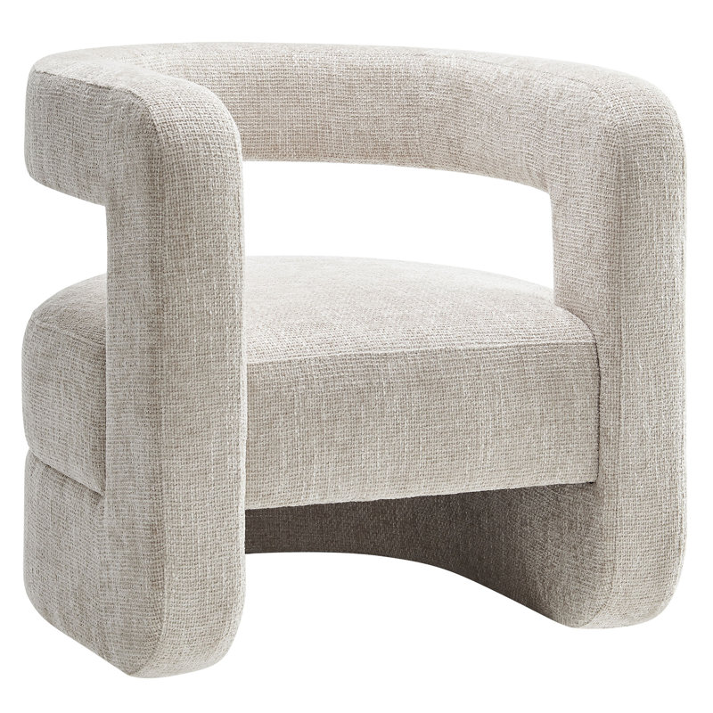 Jaylin Upholstered Chenille Accent Chair, Dove Gray Fabric
