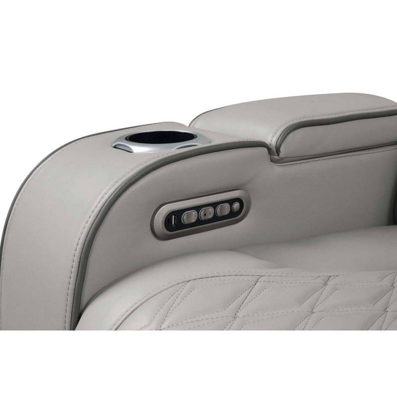 Canapé modulaire inclinable électrique Fortuner de style moderne avec haut-parleur Bluetooth et DEL en bois et métal, fonction de massage incluse