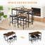 Ensemble de table de pub de style industriel avec chaises en cuir synthétique Geoffory pour manger et recevoir