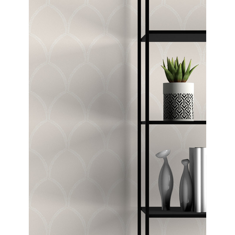 Hutton A 33' L x 20.5" W  Wallpaper Roll, Cream