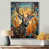 Toile argentée avec cadre flottant