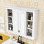 Pharmacie murale avec armoire de rangement et tablettes ouvertes