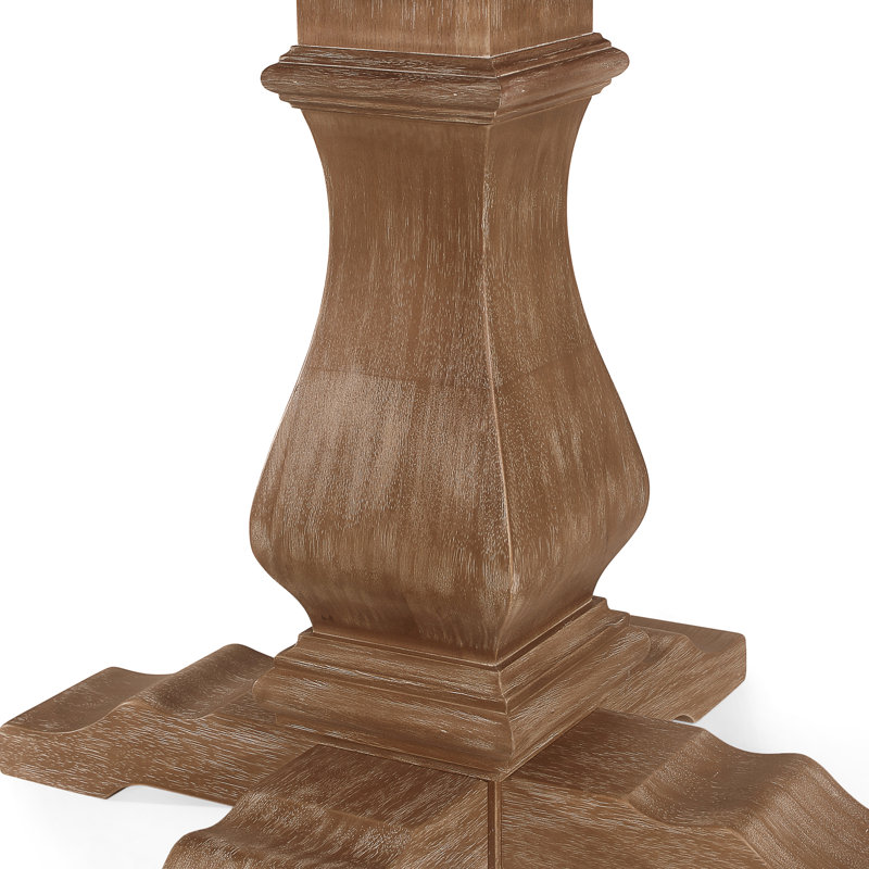 Burntwood 4 - Person Extendable Solid Wood Solid Wood Top Pedestal Dining Set