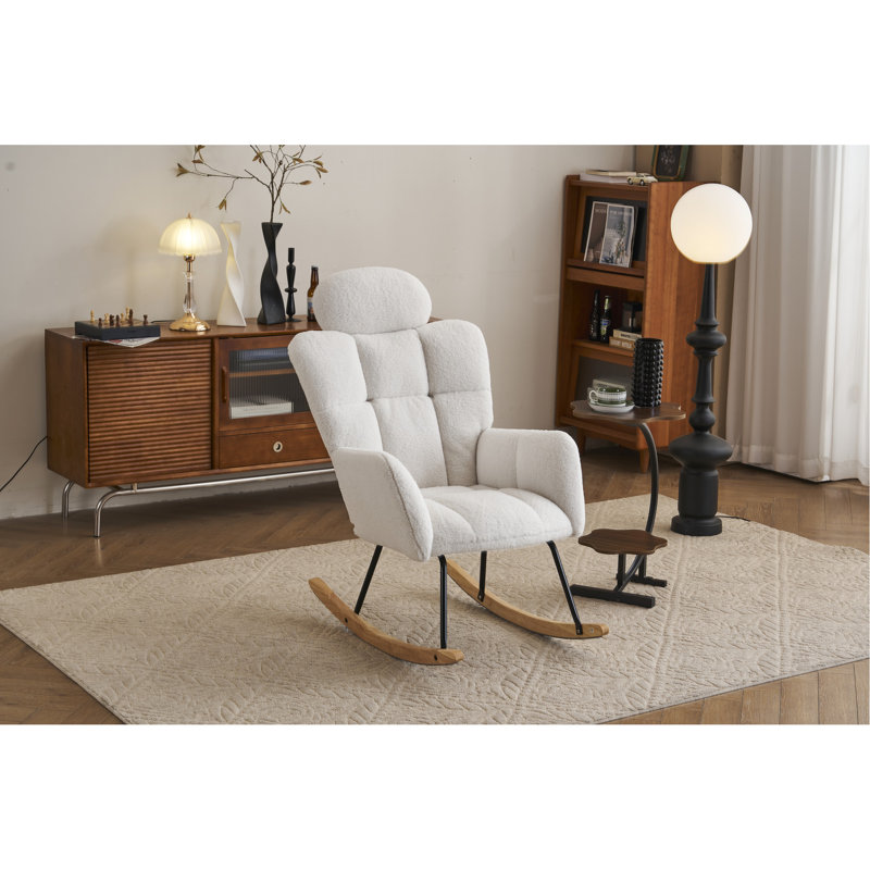 Fauteuil oscillant rembourré en tissu 055-Teddy