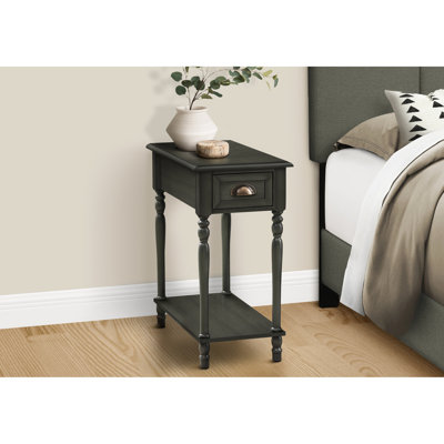 Table de chambre à coucher en placage étroit - pratique 22 po Pièce fonctionnelle longue table de chevet