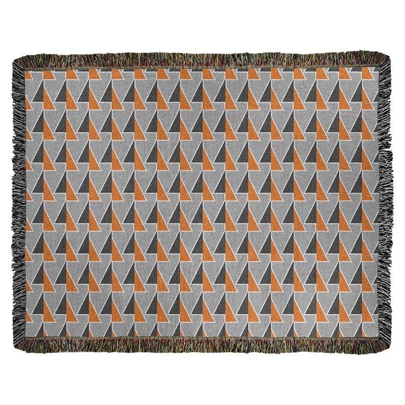 Couverture en coton tissé à flèches changeante, l 37 po x L 52 po, Orange