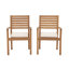 Chaise de salle à manger d'extérieur empilable avec coussin Acacia-1856109403