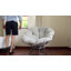 Fauteuil d'appoint pivotant surdimensionné en bois avec coussin de 48 po Woodlynne-1575270511