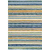 Sheffield Striped Handmade Tufted Wool Blue/Beige/Green Area Rug
