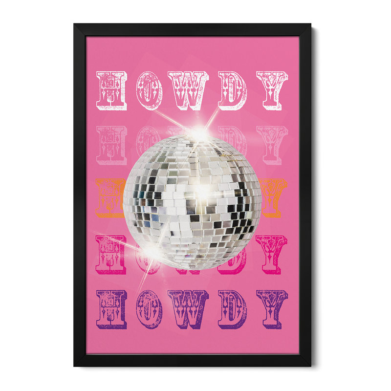 Howdy Disco Ball - reproduction d'art murale - affiche de galerie, H 32 po x l 24 po