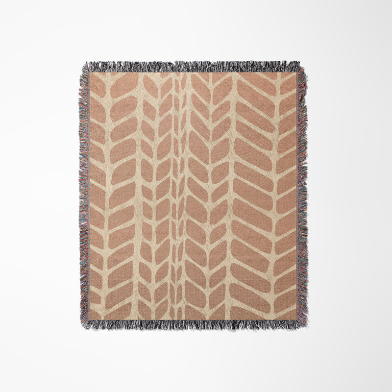 Jeté 100% coton Freda Weave, 60 po x 80 po - Grand, Rouille / beige