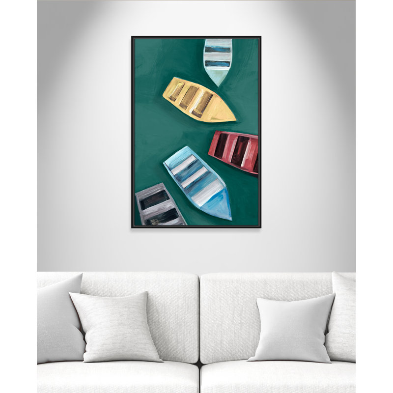 «Drifting Colors II» par Hannah Dawson, Cadre flottant noir, H 37,5 po x l 25,5 po