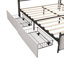 EU Double & King Velvet Storage Bed With 4 Drawers & LED Headboard, Upholstered Bed Frame With USB Ports, Beige-1289914650