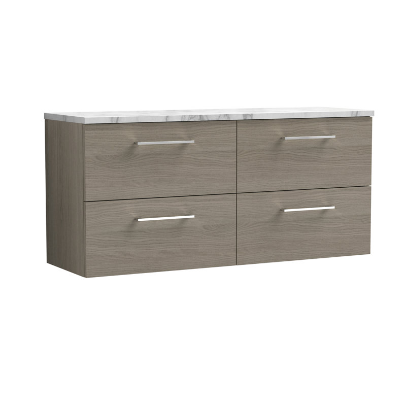 Arno 56.2cm Double Bathroom Vanity Base Only, Gloss White