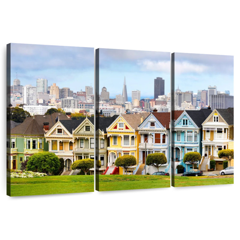 Rorry Painted Ladies With Skyline II, 28" H x 45" W