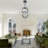 20" Chrome Metal Frame Fanlight with Crystal Accents