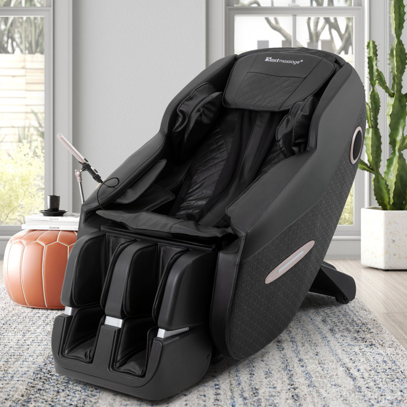 Fauteuil de massage en faux cuir, Noir