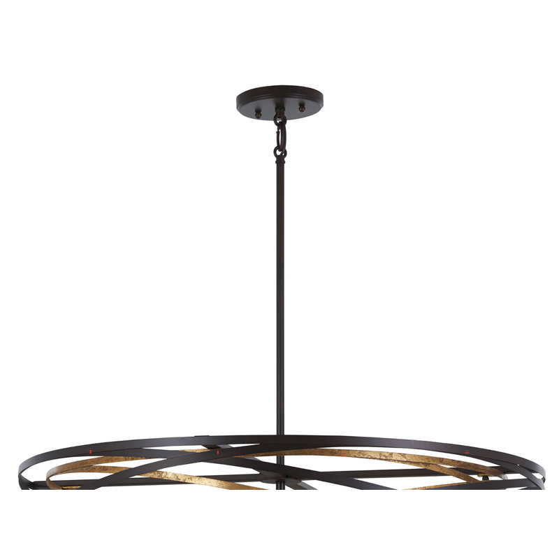 Vortic Flow Dark Bronze and Mosaic Gold 8-Light Contemporary Pendant