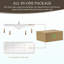 Meuble-lavabo mural de 60 po avec lavabo, meuble-lavabo mural moderne avec lavabo à surface solide et tiroirs à fermeture en douceur, blanc brillant-120566053-120566052