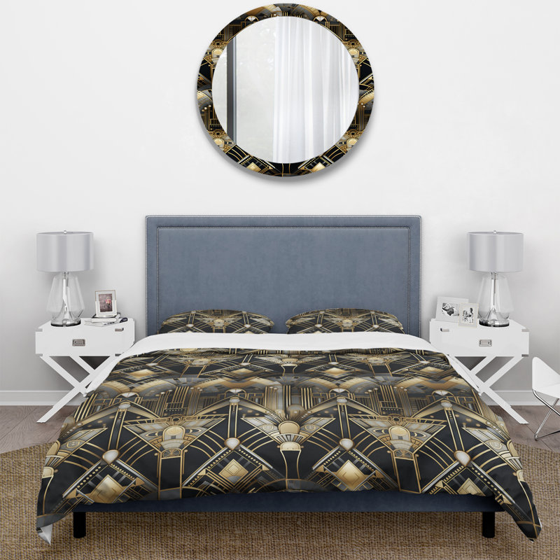 Ensemble de housse de couette Quesha, Housse de couette simple + 1 taie décorative stan