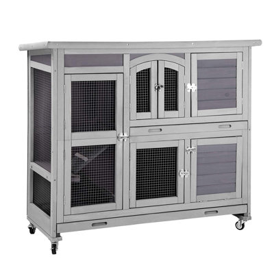  Cage pour 2 petits animaux avec mangeoire, rampe et plateau coulissant