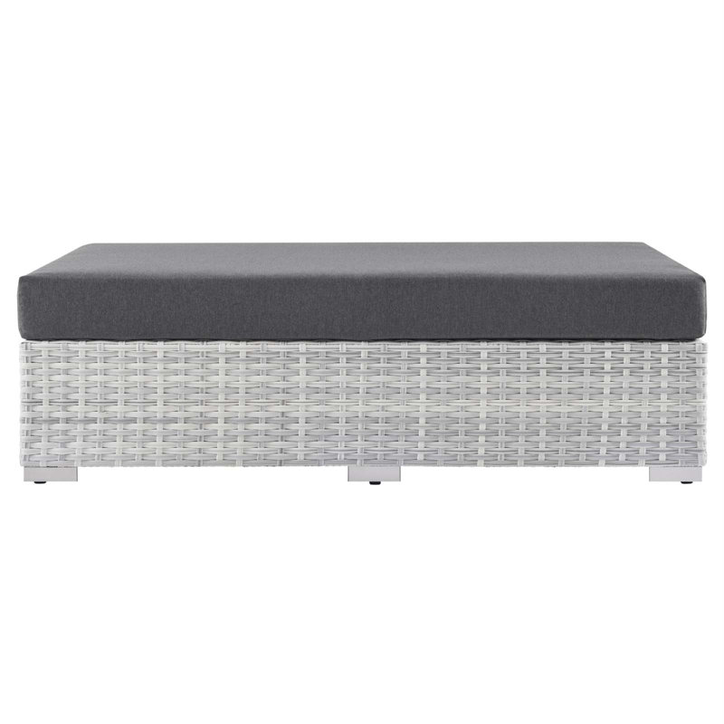 Convene Outdoor Ottoman with Cushion, Charcoal