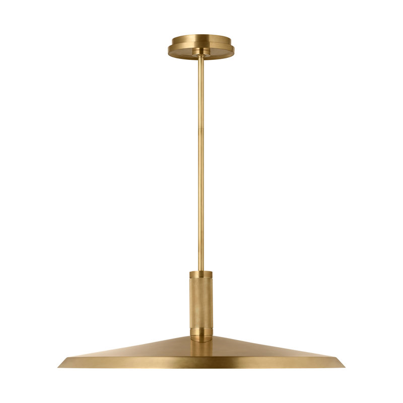 Saucer Direct 1 - Light LED Pendant, Hand Rubbed Antique Brass