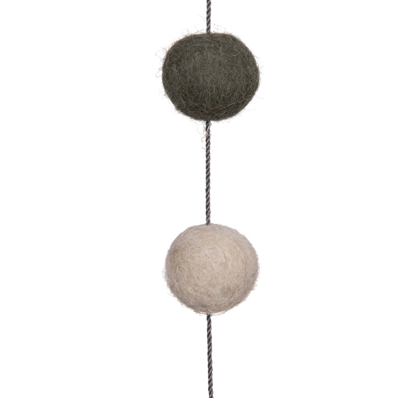 Guirlande 72 "Pom Pom, Gris / Argent