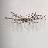 Lustre géométrique unique à 6 lumières avec détails en cristal Annie