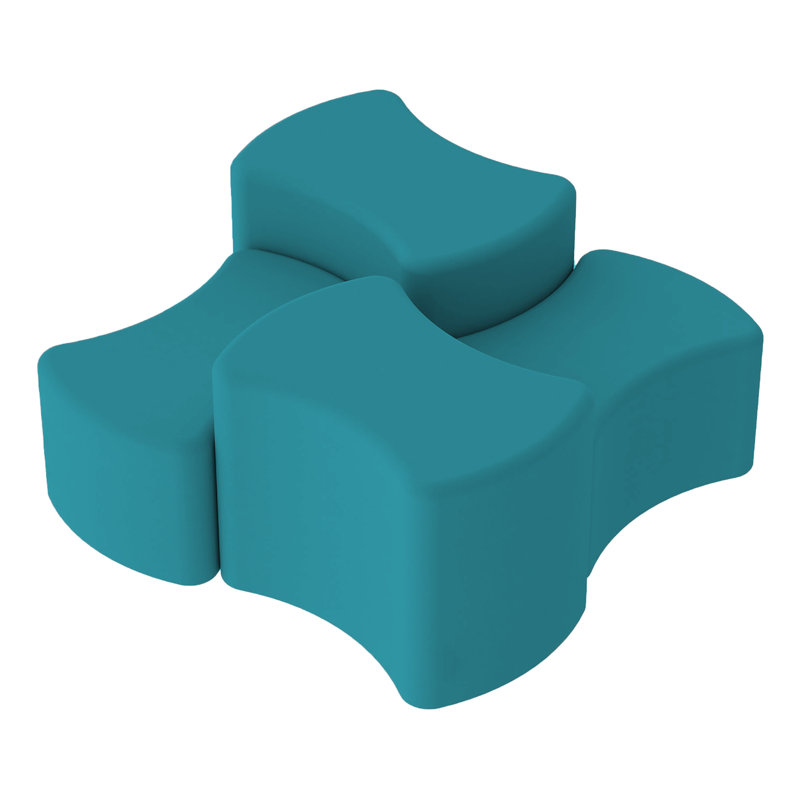 Repose-pieds rembourré Pro Series, paquet de 4, Bleu sarcelle