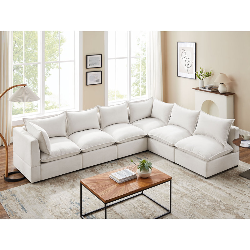 Pasadera Upholstered Sectional Symmetrical, Beige 100% Polyester