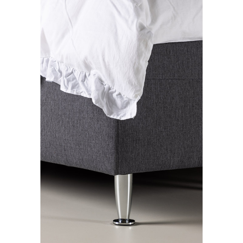 Pilvi Upholstered Bed with Mattress, Dark Gray, 180 x 205cm