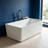 Topcraft 43" x 27.5" Freestanding Acrylic Soaking Bathtub, Modern Matte White Freestanding Tub for Bathroom