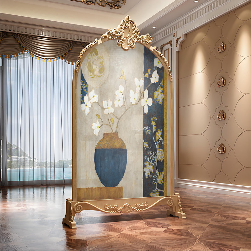 Luxurious Hand-Carved Wood Screen