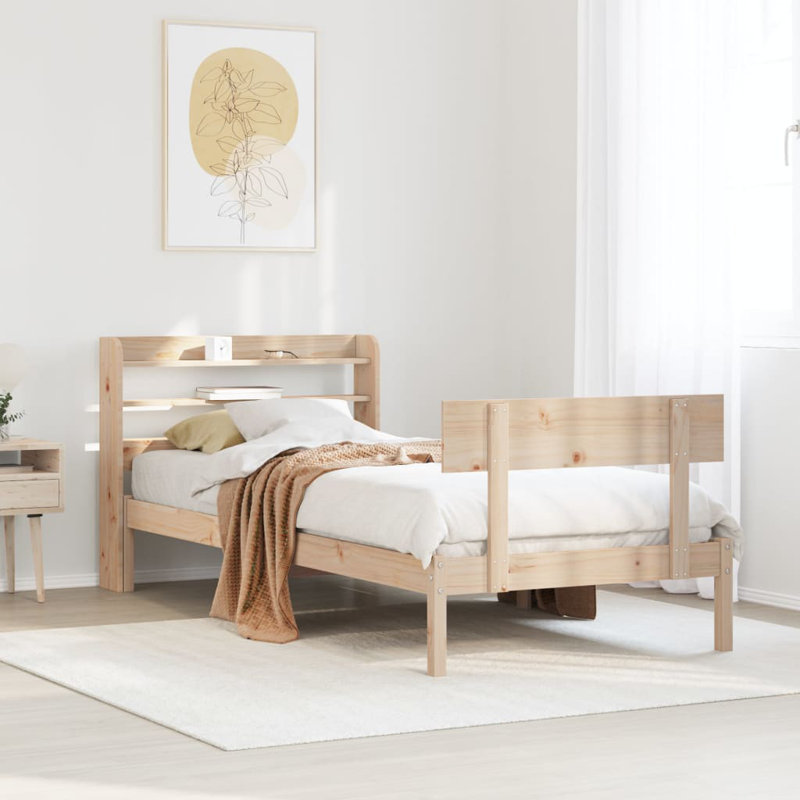 Solid Wood Storage Bed, European Single (90 x 200 cm)