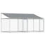 Grande cage pour chien en acier galvanisé gris Vidaxl-132937213-132937218