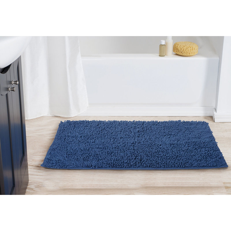 Tapis de bain à lacets shoe, Bleu marine