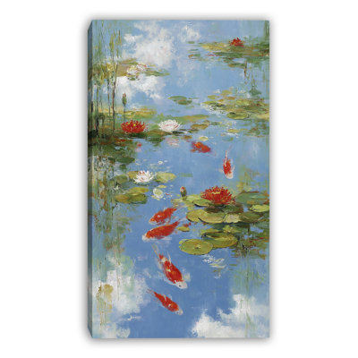 Art mural sur toile Koi and Lotus Tranquility