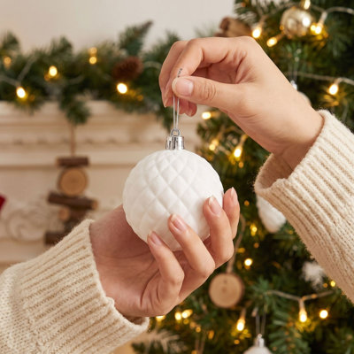 Décorations de Noël en velours, décorations de Noël, boules de Noël en flocons, étoile de pin, mini pomme de pin, décorations suspendues en forme d'arbre de Noël pour fête de Noël, décoration de maison