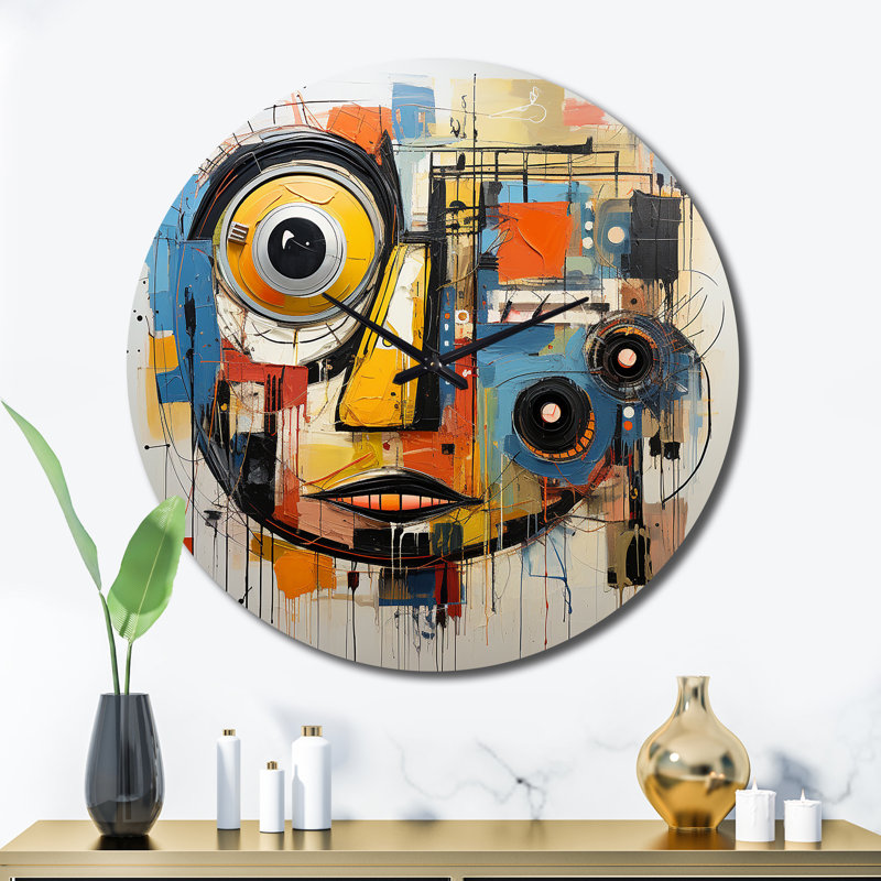 Pop Art Modern Robot IV - Horloge murale abstraite, Très grand