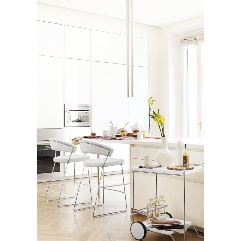 Tabouret de bar rembourré New York, Blanc optique