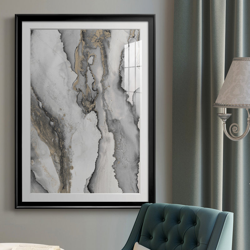 «Abstract Ink Fantasy III» - reproduction de cadre photo, Cadre noir, H 24,5 po x l 18,5 po x P 1 po