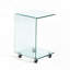 Table d'appoint et de bout en verre transparent en forme de C, petite table de bout en verre trempé