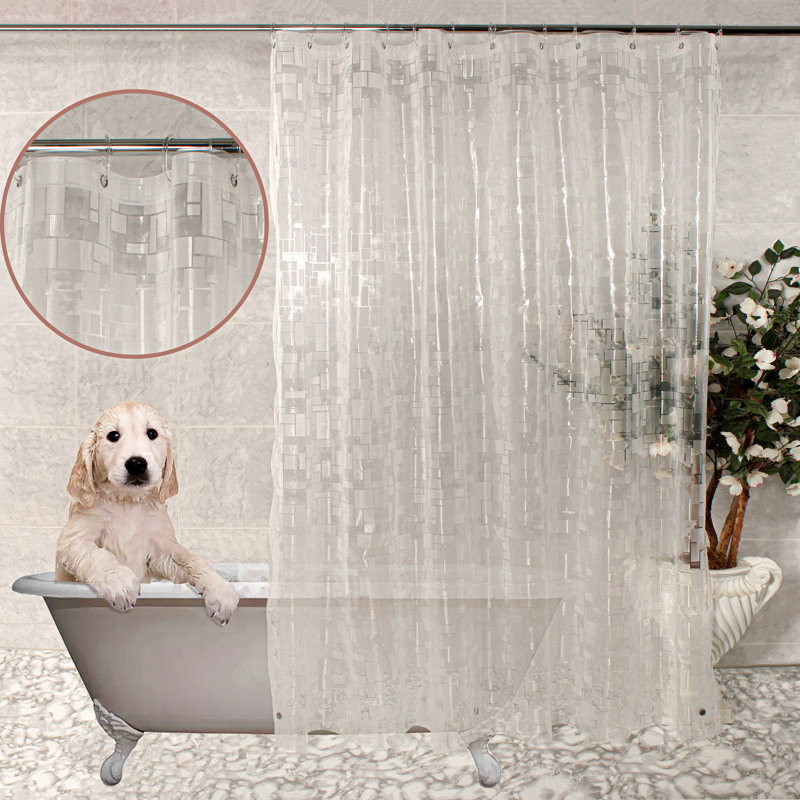 100 % PEVA Mosaic with Hooks Included, Clear