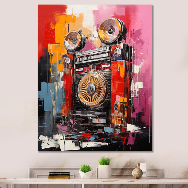 Abstract Rhythms Jukebox 1 - Jukeboxes, art mural, Toile tendue, H 44 po x l 34 po x P 1,5 po