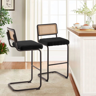 Tabouret rembourré en velours Krickelin