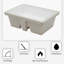 Lavabo de salle de bain rectangulaire en céramique blanc encastrable 19 po x 14 po avec lavabo encastré moderne avec trou de trop-plein