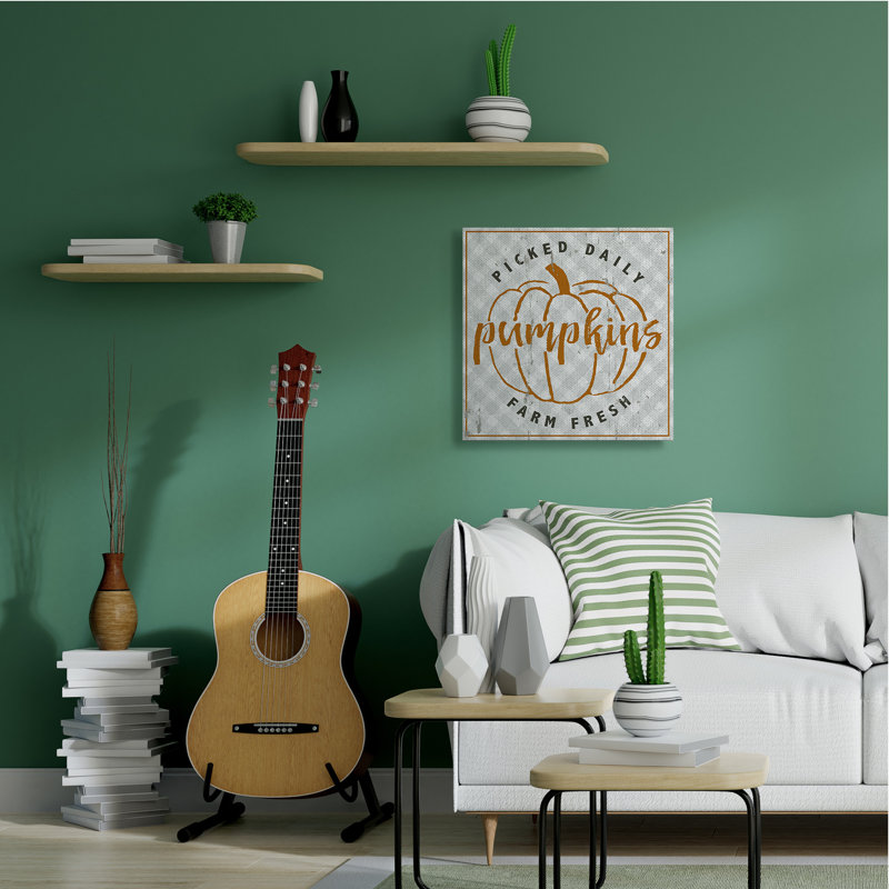 «Farm Picked Pumpkins» par Jessica Mundo - reproduction d'art textuel, H 30 po x l 30 po x 1,5 po, Toile tendue