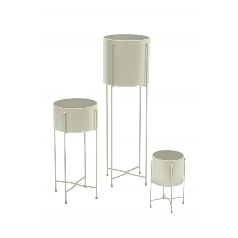 Metal Pot Planter, Cream