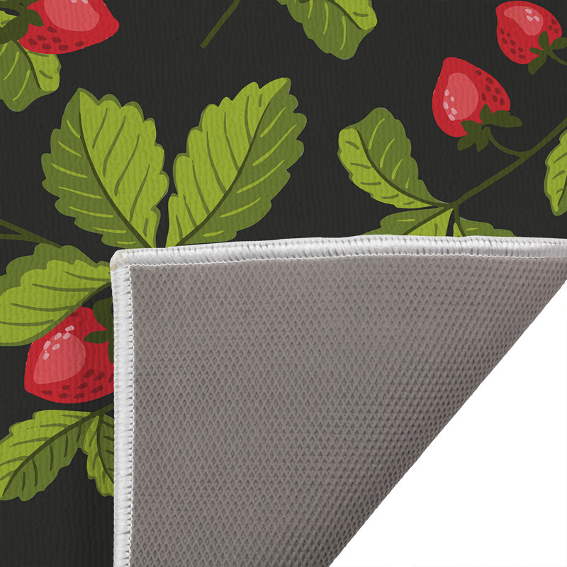 Paillasson Strawberries, Gris anthracite, L 21 po x L 34 po